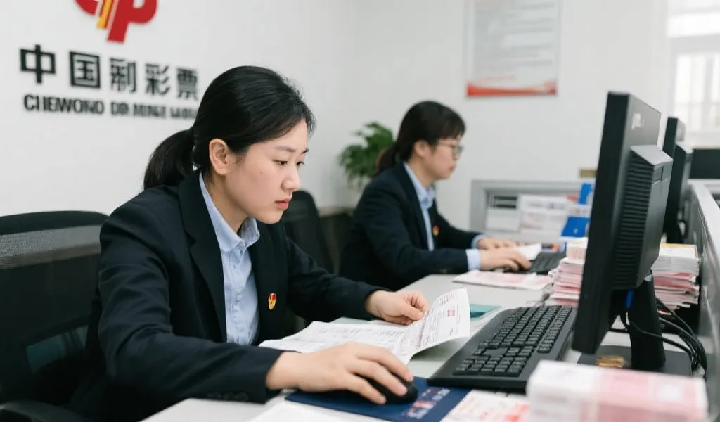 彩票管理机构工作人员核查票据信息